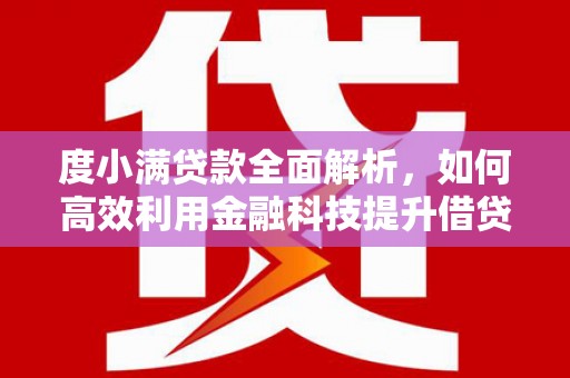 大关度小满贷款全面解析，如何高效利用金融科技提升借贷体验