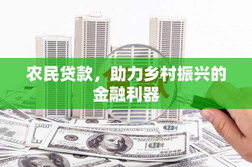 大关农民贷款，助力乡村振兴的金融利器