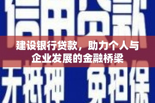 大关建设银行贷款，助力个人与企业发展的金融桥梁