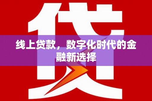 大关线上贷款，数字化时代的金融新选择