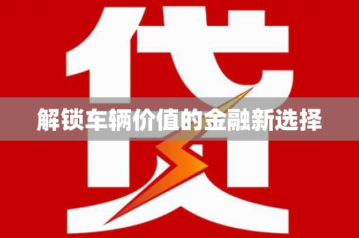 大关解锁车辆价值的金融新选择