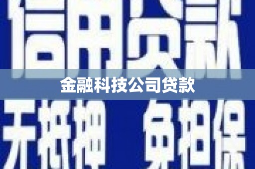 大关金融科技公司贷款